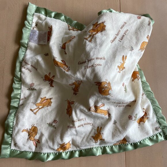 NEW Guess How Much I Love You Satin Bunny Security Blanket Lovey Plush Baby Toy - Picture 7 of 8